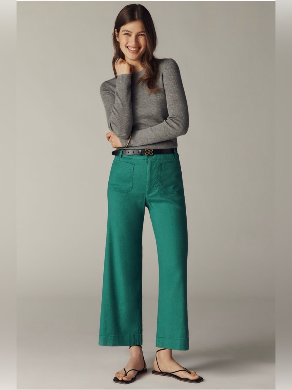 Anthropologie Maeve Tall Colette Linen Stretch High-Rise Wide-Leg Pants
